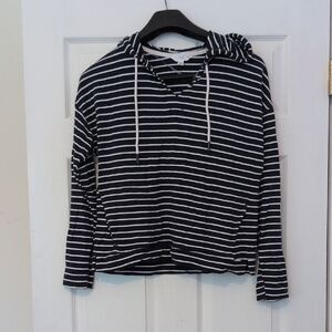 Time and Tru Navy and White Striped Top